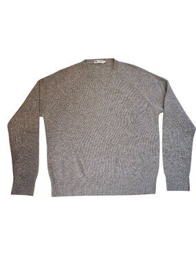 Vintage Men's J. Crew Lambswool Raglan Heather Brown Crew Sweater Size Large